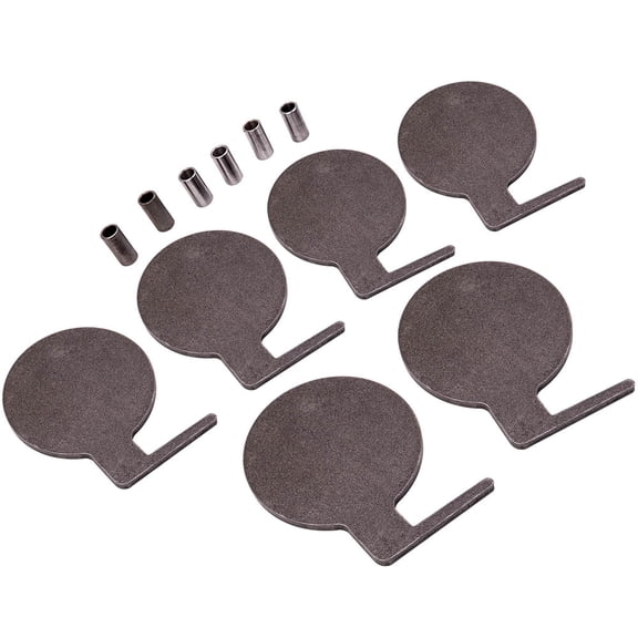 YINGYUE 6 Pack AR500 Steel Shooting Target Paddles, 6 Inch 3/8 Inch Thick Dueling Tree Target Plates with Mount Tubes for Outdoor Shooting Practice