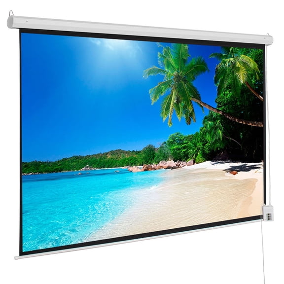 YINGYUE 92 Inch 16:9 Motorized Projector Screen with RF Remote, Matte White 80"x45" Viewing Area, Wall Ceiling Mount Electric Projection Screen for Home Office Classroom