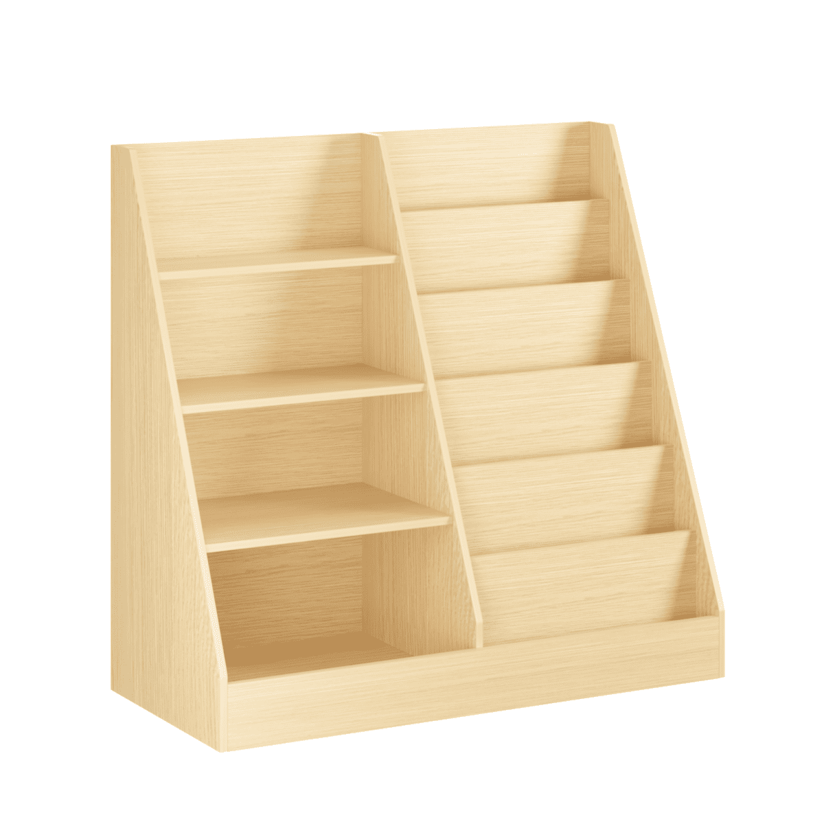 Particleboard Storage Rack YINGYUE Kids Bookshelf and Toy Storage Organizer, 4-Tier Particle Board ...