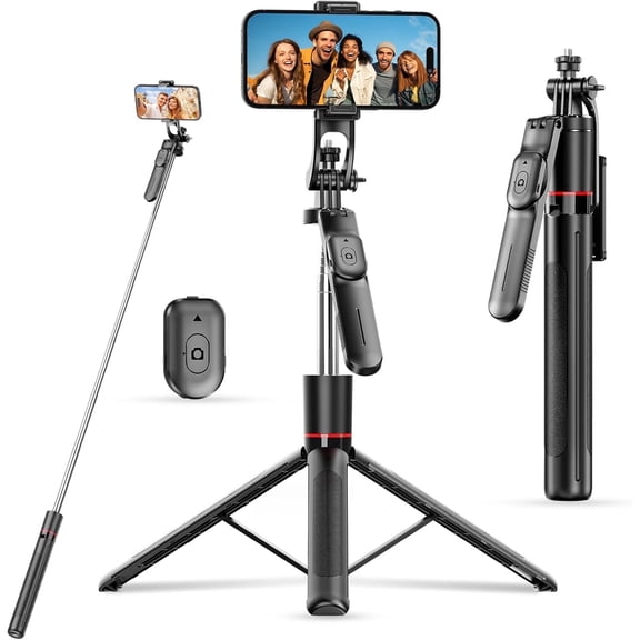 YINIUTECHNO 67’’ Selfie Stick Tripod, Basic Phone Stand for Iphone & Samsung, All-in-One Extendable Tripod with Remote, 360° Rotation Handle Camera Stand