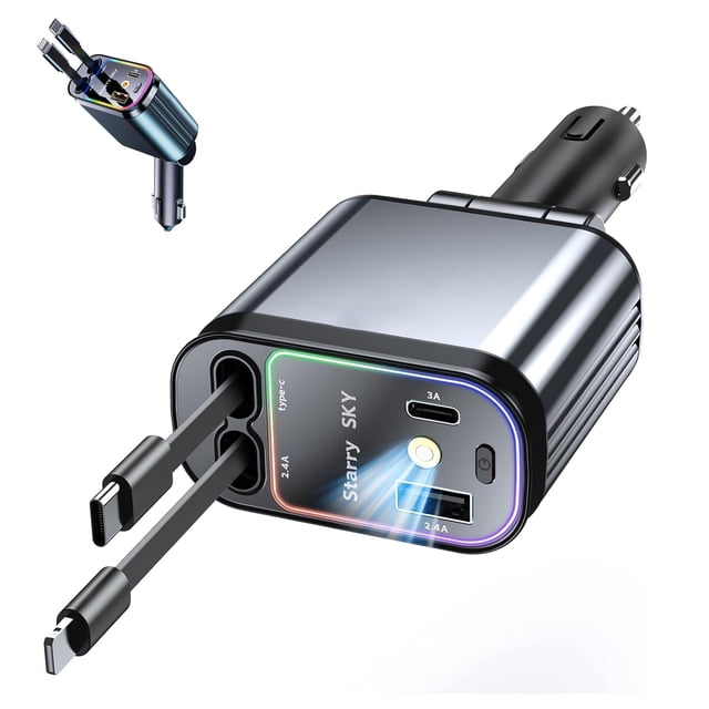 YINIUTECHNO Starlight Retractable Car Charger Starlight in Car Roof 4 ...