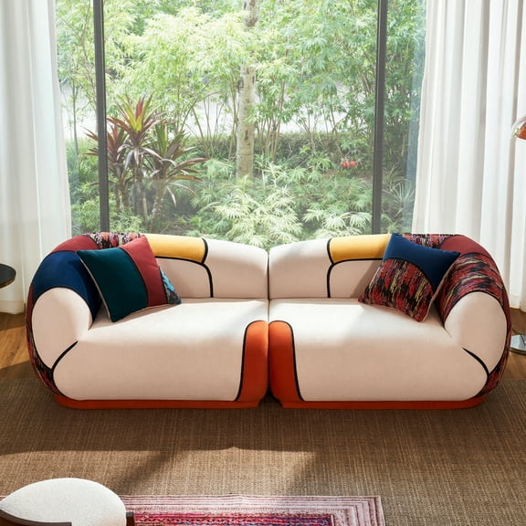 YINIX 102" Modern Loveseat Sofa with Extra Deep Seat, Comfy Upholstered Couch for Living Room