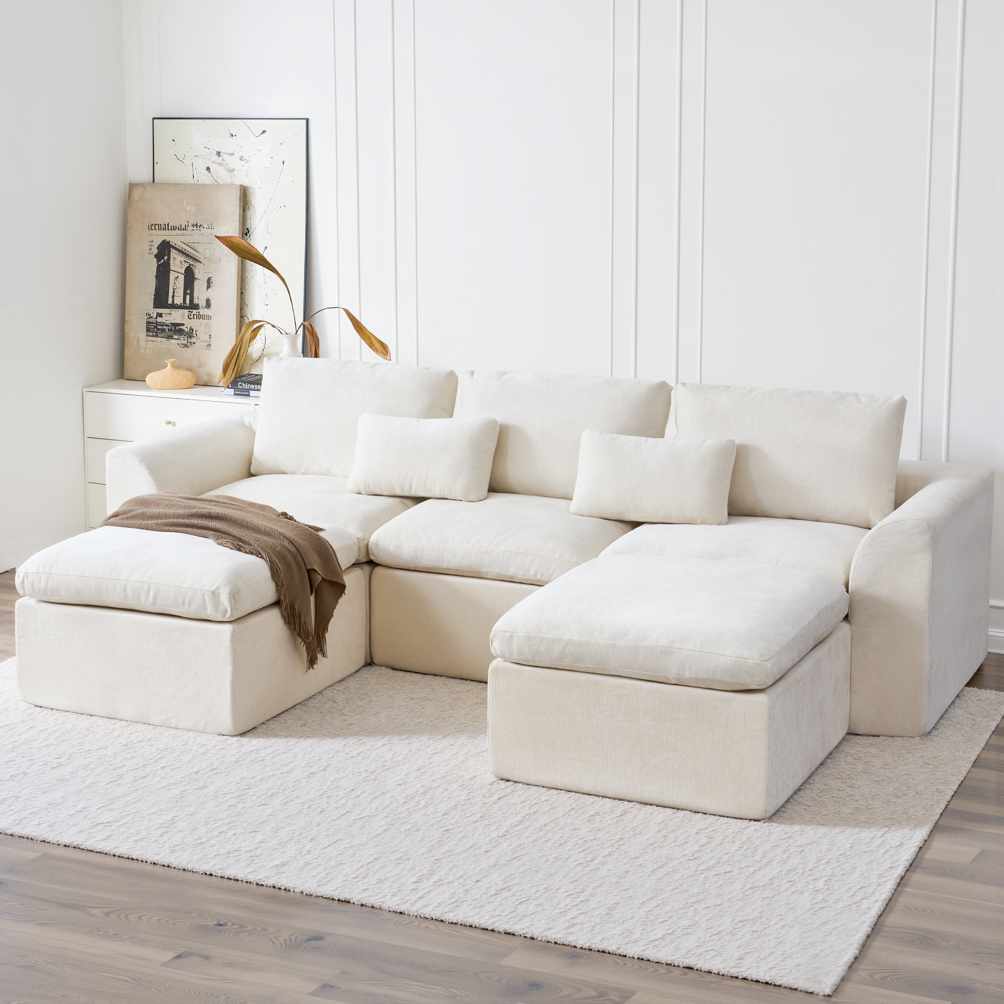 Vanilla　1208 XIZZI Vanilla 106.2-in Modern Black 4 -seater Reclining