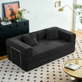thumbnail image 1 of YINIX 62.9" Sleeper Sofa with Two Pillows, Comfy Modular Convertable Sofa Couch for Living Room, Small Spaces, Black, 1 of 12