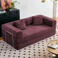 thumbnail image 1 of YINIX 62.9" Sleeper Sofa with Two Pillows, Comfy Modular Convertable Sofa Couch for Living Room, Small Spaces, Red, 1 of 12