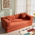 thumbnail image 1 of YINIX 78,6" Convertible Sofa Couch with 2 Pillows, Sleeper Sofa Bed for Living Room, Small Spaces, Orange, 1 of 11
