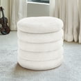 thumbnail image 1 of YINIX Pouf Ottoman with Storage, Cloud-Shaped Teddy Fabric Ottoman for Living Room, Bedroom,White, 1 of 6