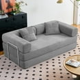thumbnail image 1 of YINIX 81.6" Sleeper Sofa with Two Pillows, Comfy Modular Convertable Sofa Couch for Living Room, Small Spaces, Gray, 1 of 13