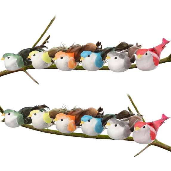 YINKUU Artificial Birds Arden Tree Decor Foam Durable 6 Color 12pcs/set 13cm Simulation Clip Style Gardening Natural With Clamp