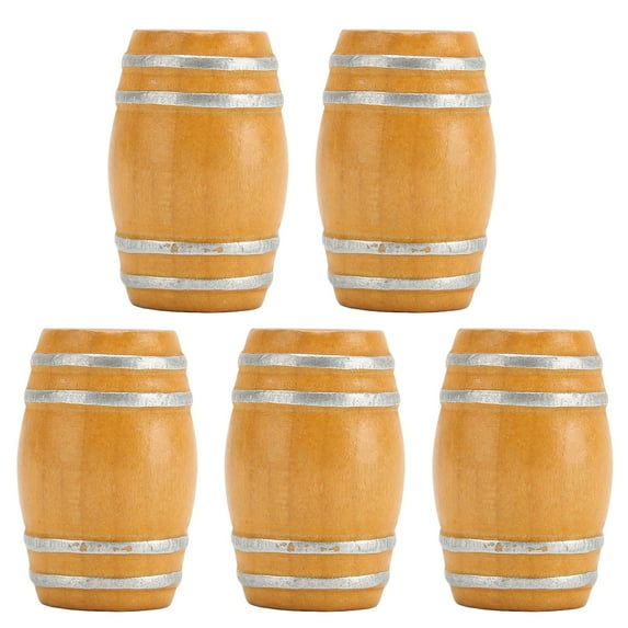 YINKUU Toys for Boys and Girls 3-6 Years 5pcs Miniature Wooden Beer Barrel Simulation Vintage 1:12 Wine Barrel Model for Accessories