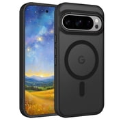 YINLAI for Google Pixel 9 Pro Case [Compatible with Mag-safe] Translucent Matte Magnetic Google Pixel 9 Case Slim Thin Shockproof Women Men Protective Phone Cases for Google Pixel 9/9 Pro,Black