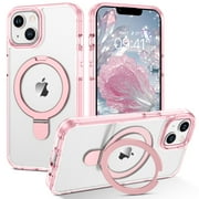 YINLAI Magnetic iPhone 14 Case Mag-safe /iPhone 13 Case with Stand Slim Clear Phone Case ,Shockproof Case for iPhone 14 6.1", Pink