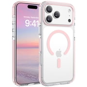 YINLAI for iPhone 18 Pro Max Case / iPhone 17 Pro Max Case, Compatible with Mag-safe, Anti-Yellowing Crystal Clear Shockproof Phone Case for iPhone 18 Pro Max / iPhone 17 Pro Max, Pink
