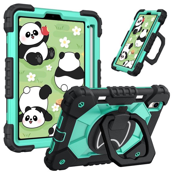 YINLAI iPad Mini 6 Case/iPad Mini 7 Case with Foldable Kickstand Pen Slot 8.3",Silicone Pc Shockproof Rugged Hybrid Bumper Protective Case for Kids,Green