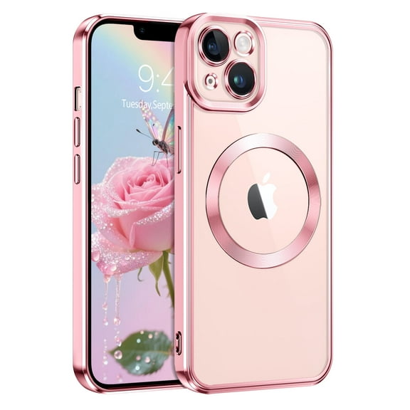 YINLAI iPhone 13 Case Compatible with Mag-safe,Anti-Scratch Slim Translucent Matte with Anti-Fingerprint Phone Case for iPhone 13 6.1",Pink