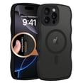 thumbnail image 1 of YINLAI iPhone 16 Pro Case Compatible with Mag-safe,Wave Frame Design Translucent Matte Back TPU Bumper Shockproof Women Men Magnetic Protective Phone Cases for iPhone 16 Pro 6.3",Black, 1 of 8