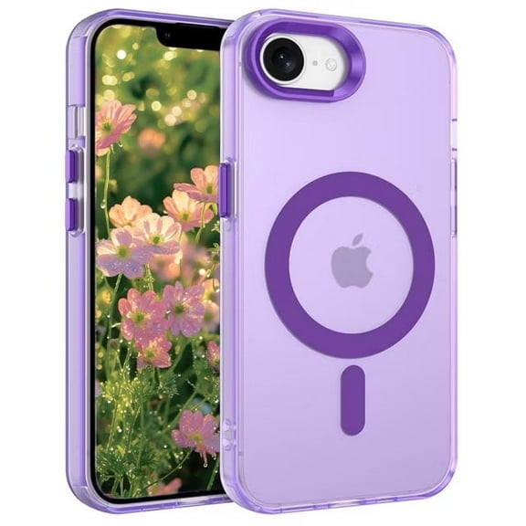 YINLAI iPhone 16e Case 6.1" Slim Translucent Matte Magnetic Shockproof Anti Slip Protective Case for iPhone 16e 6.1 inch , Purple