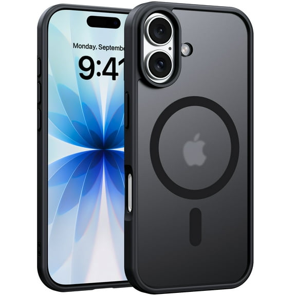 YINLAI iPhone 17 Case Compatible with Mag-safe,Translucent Matte Frosted Anti-Fingerprint Slim Shockproof Women Men Protective Case for iPhone 17 6.3",Black
