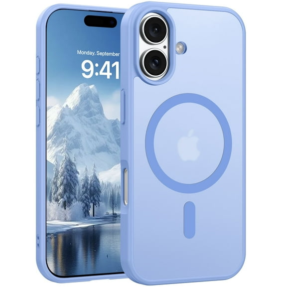 YINLAI iPhone 17 Case Compatible with Mag-safe,Translucent Matte Frosted Anti-Fingerprint Slim Shockproof Women Men Protective Case for iPhone 17 6.3",Blue
