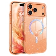 YINLAI iPhone 17 Pro Case Compatible with Mag-safe 6.3",Glitter Sparkle Slim Tpu Transparent Shockproof Protective Case for iPhone 17 Pro,Clear