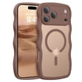 thumbnail image 1 of YINLAI iPhone 17 Pro Case Compatible with Mag-safe,Wavy Frame Hard Translucent Matte Back Shockproof Case for iPhone 17 Pro 6.3",Brown, 1 of 7