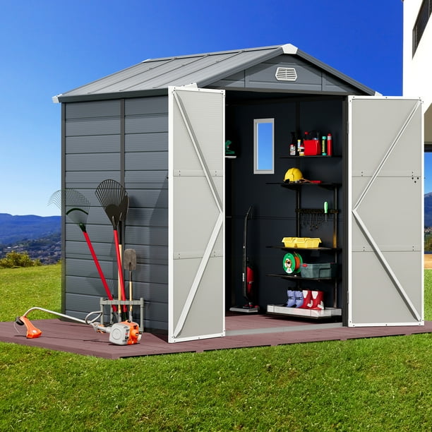 YINTATECH 6.3x6.2FT Outdoor Storage Shed All-Weather With Window