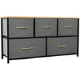thumbnail image 1 of YINTATECH Dresser with 5 Drawers - Fabric Storage Tower, Organizer Unit for , Living Room, Closets - Sturdy Steel Frame, Wooden Top (5 Wider Drawers Cool Grey), 1 of 9