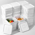YINUO 12 Pack 4 Gallon Square Bucket White Food Grade Bucket with