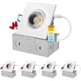 YINUO 3 Inch Square Gimbal Recessed LED Lights with Junction Box, 8W, 5