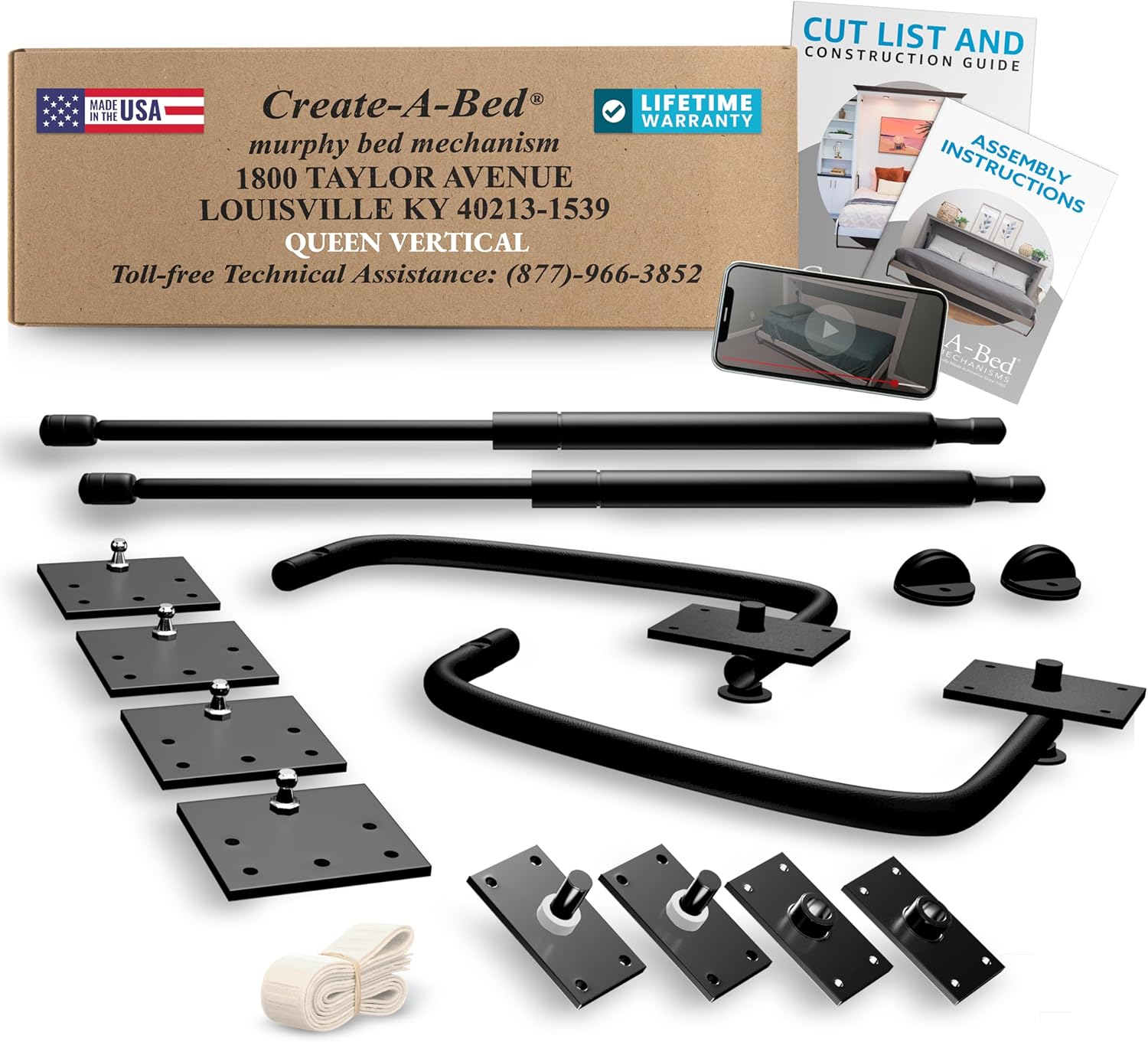 YINUO Queen Size Deluxe Murphy Bed Kit, Vertical