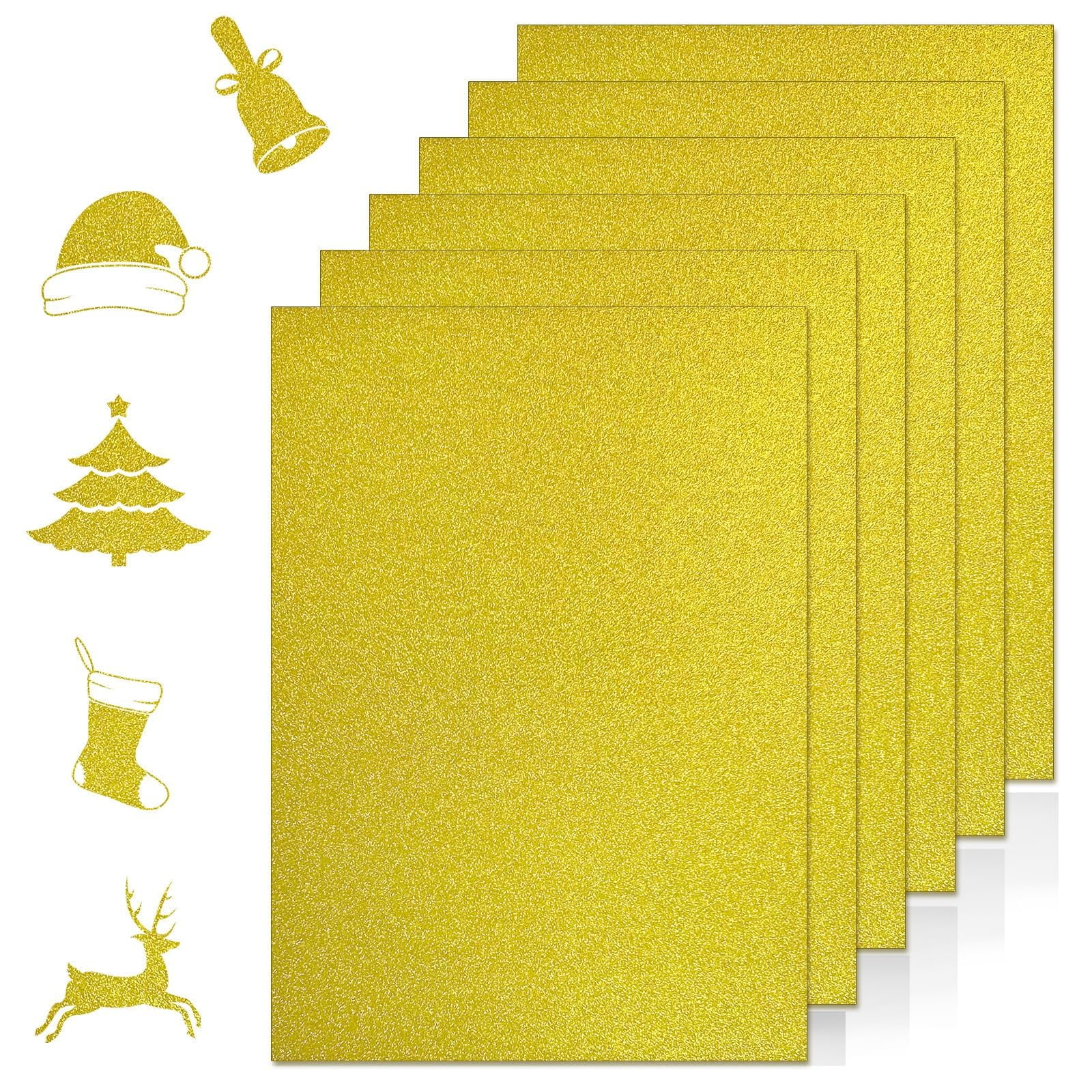 YINUOYOUJIA Gold Glitter Cardstock,20 MMF7 Sheets Premium Glitter Paper