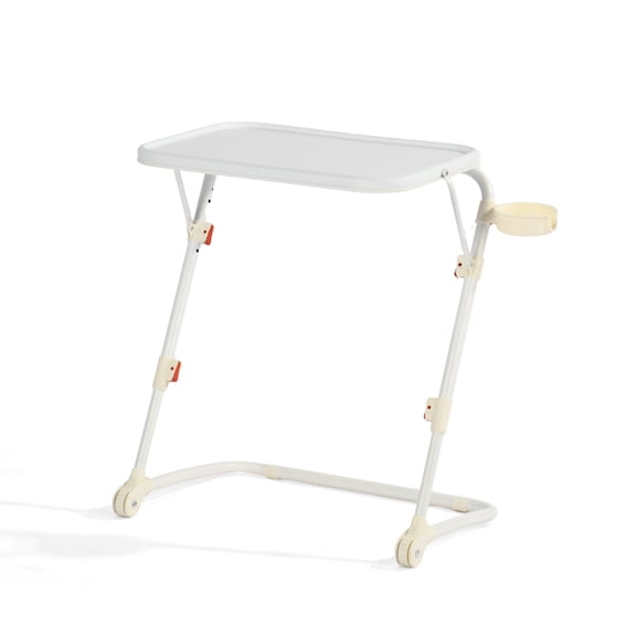 YINYUN Adjustable TV tray table - A TV dinner plate suitable for beds and sofas, a comfortable folding table with adjustable tilt Angle - white