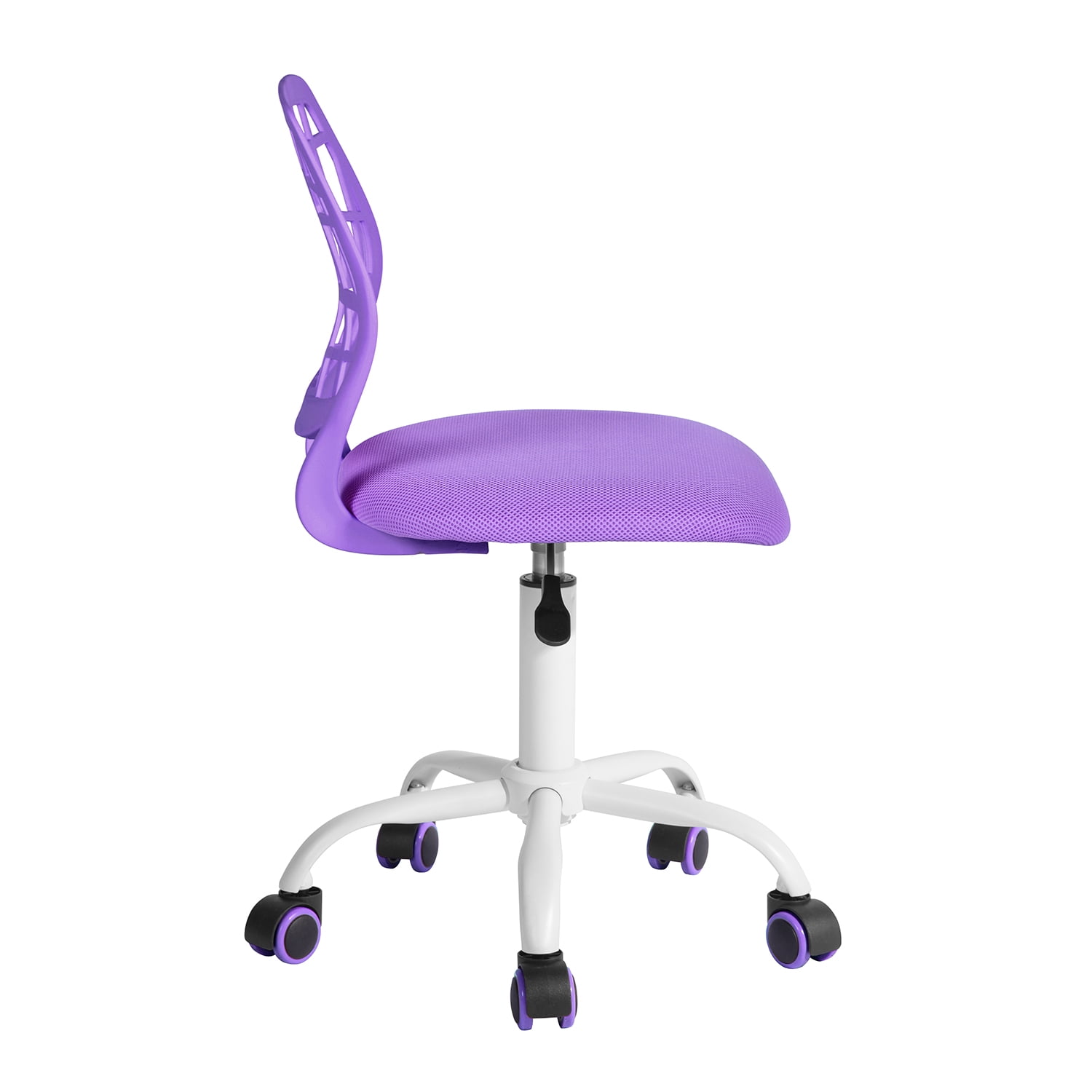 YINYUN Compact Office Chair, Ergonomic Low-Back Mesh Swivel Chair with Casters, Armless Comfort Seat, Ideal for Home, Bedroom, or Study (Purple)