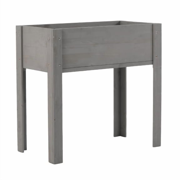YINYUN Raised Garden Bed with Legs, 31x31x16 '', Outdoor Wood Elevated Planter Box for Outdoor Plants Flowers Fruits Vegetable Herb Growingg(Gray)