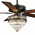 thumbnail image 1 of YIOSI 52" Crystal Ceiling Fan with Lights & Remote, Noiseless Copper AC Motor, LED Retro Chandelier, Farmhouse Lighting for Living Room, Bedroom, Dining Room, Energy-Efficient, Timer, Modern Fan, 1 of 9