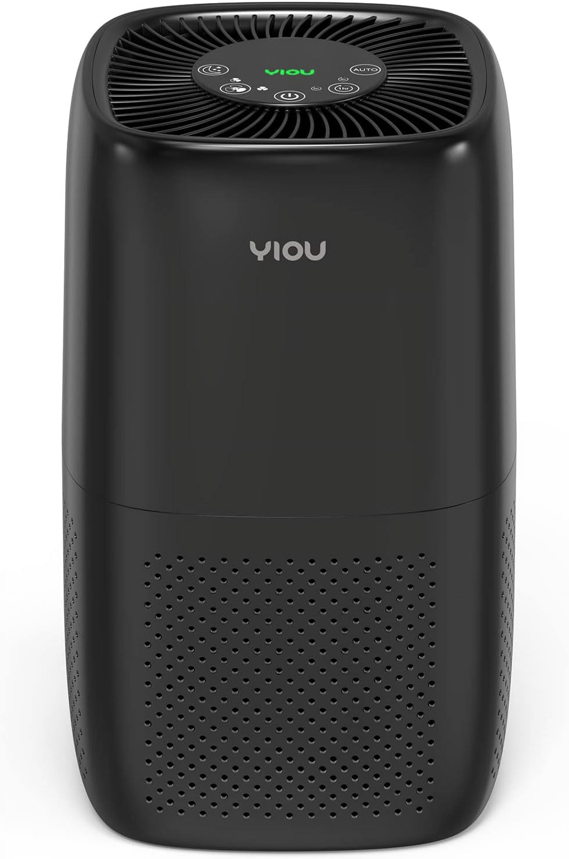 YIOU Air Purifier for Home Large Room up to 547 sq ft, H13 True HEPA Smart Air Filter with Auto Mode, Ultra Quiet 23dB Sleep Mode, Removes 99.98% of Pet Dander, Pollen, Smoke & Odors, Black