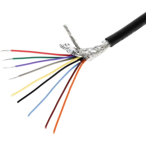 YIOVVOM 28 AWG 9/C CMP Plenum Rated Double Shielded Security RS232 Data Cable - 16 Feet - Use for DB9 Serial Adapters