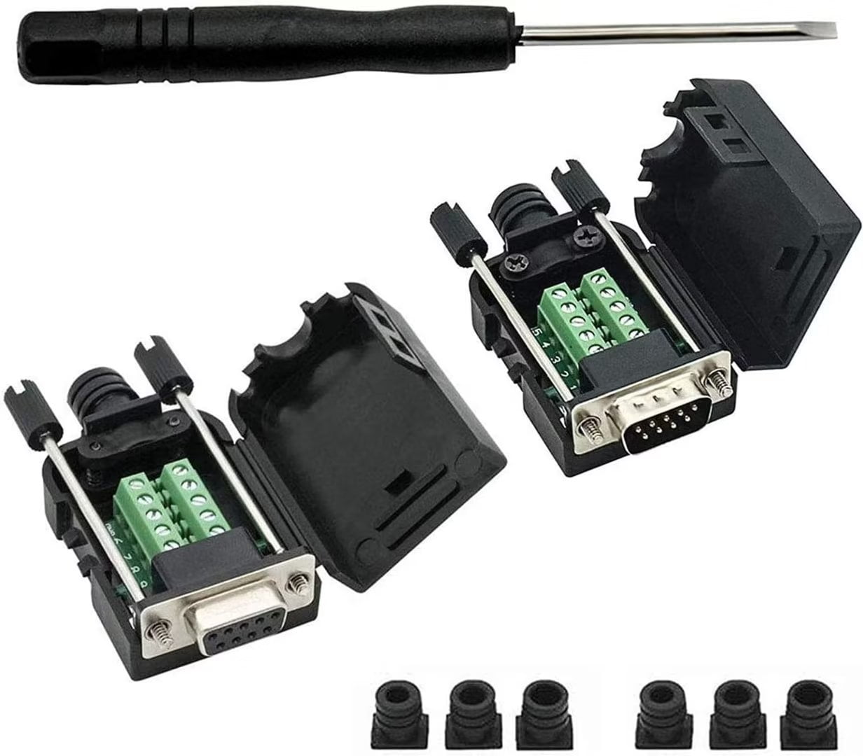 YIOVVOM DB9 Breakout Connector to Wiring Terminal RS232 D-SUB Male ...