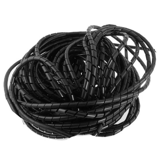 YIOVVOM Ft PE Black Polyethylene Spiral Wire Wrap Tube PC Manage Cable 6mm 1/4'' for Computer Cable, Car Cable (Dia 6MM-Length21M, Black)