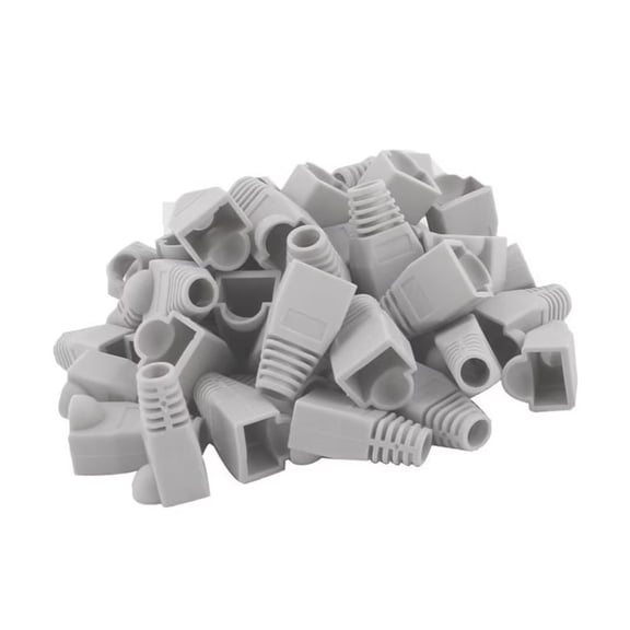 YIOVVOM Soft Plastic Ethernet RJ45 Cable Connector Boots Cover Strain Relief Boots CAT5 CAT5E CAT6 CAT6E 100PCS by Copapa (Light Grey)