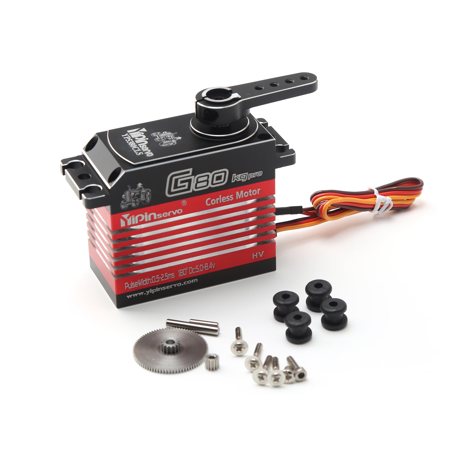 YIPINServo Digital Servo 80kg Metal Gear High Torque Waterproof