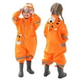 thumbnail image 1 of YIQAUMA Girls Boys Rain Suit Toddlers Kids Waterproof Coverall Rainsuit One Piece Rain Coat Orange, S, 1 of 6