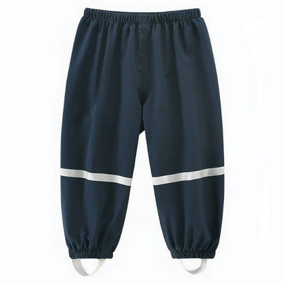 YIQAUMA Girls Boys Waterproof Rain Pants Toddlers Lightweight Outdoor Rain Trousers Navy,2XL