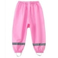 thumbnail image 1 of YIQAUMA Girls Boys Waterproof Rain Pants Toddlers Lightweight Outdoor Rain Trousers Pink,S, 1 of 1