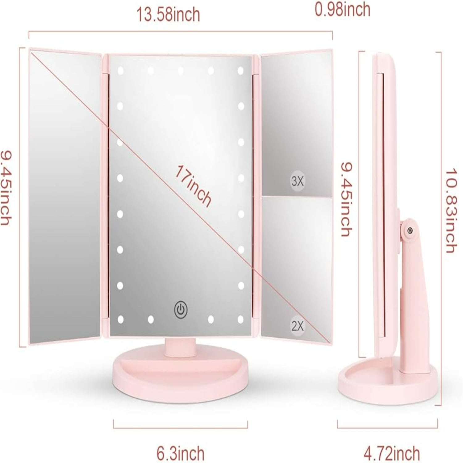 YIRENWL Ultimate Convenience Lightweight Portable TriFold Vanity