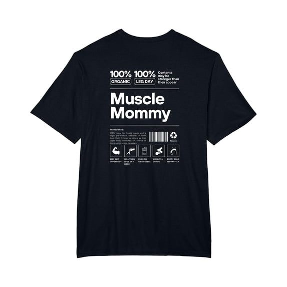 YISAN 100% Muscle Mommy - Bodybuilding Gym Fit - Design on back T-Shirt-M