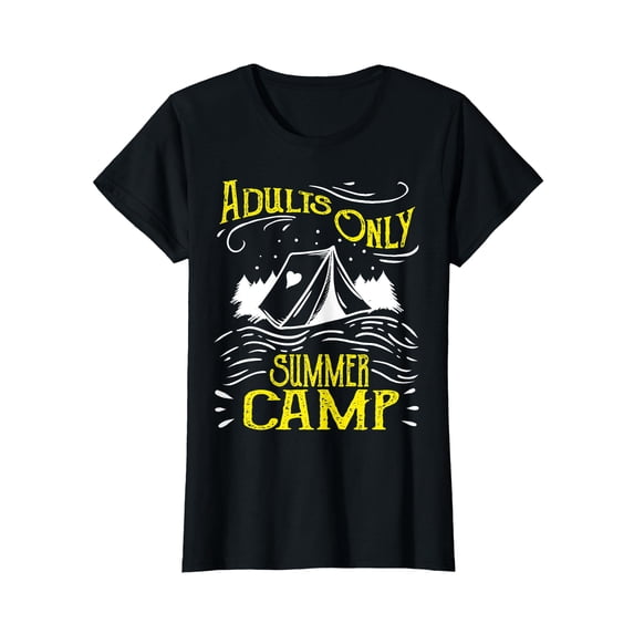 YISAN Adults Only Summer Camp Funny Camping Gift T-Shirt-XS