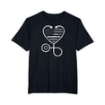 thumbnail image 1 of YISAN Corrections Nurse Thin Grey Line Heart Flag T-Shirt-XS, 1 of 1