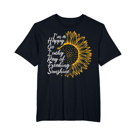 YISAN I'm A Happy Go Lucky Ray Of Freaking SunShine Sunflower T-Shirt-XS