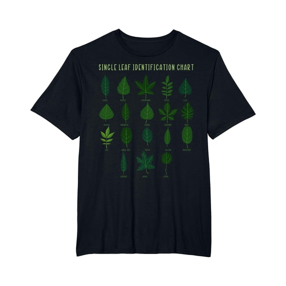 YISAN Leaf Chart Botanical Natural Plant Green Leaf T-Shirt-3XL